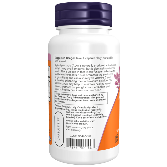 Now Foods Alpha Lipoic Acid Extra Strength 600 mg- 60 Veg Capsules - Health As It Ought to Be