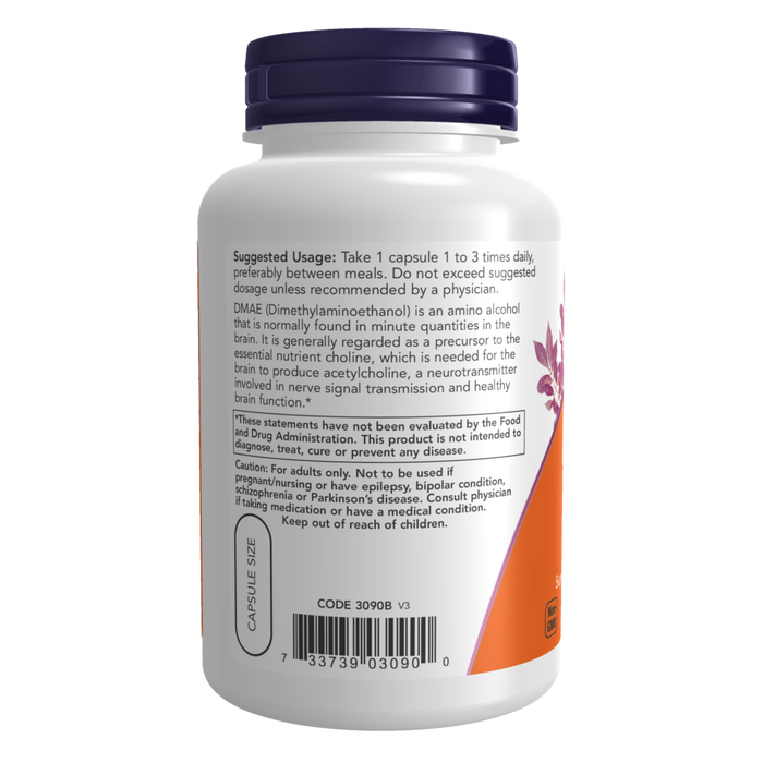 Now Foods DMAE 250 mg - 100 Veg Capsules - Health As It Ought to Be