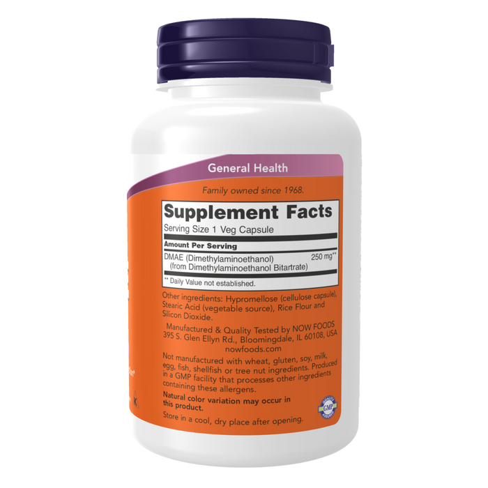 Now Foods DMAE 250 mg - 100 Veg Capsules - Health As It Ought to Be