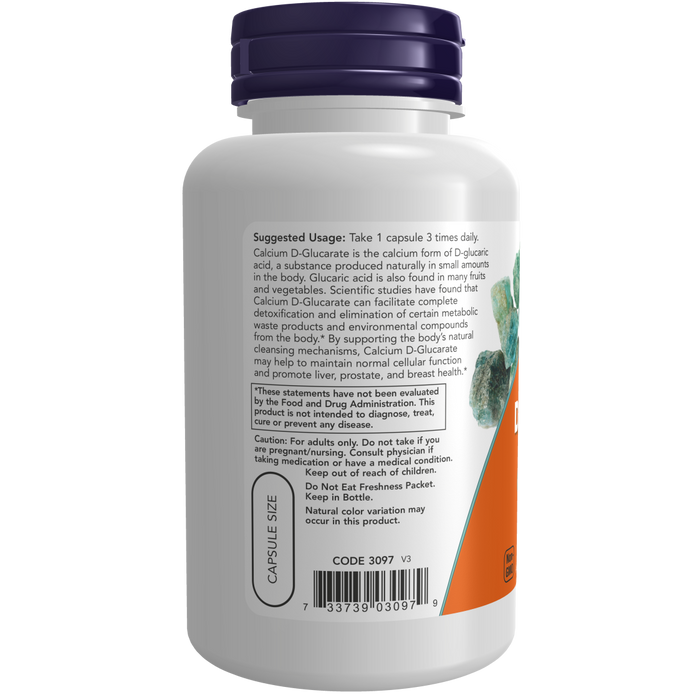 Now Foods Calcium D-Glucarate 500 mg - 90 Veg Capsules - Health As It Ought to Be