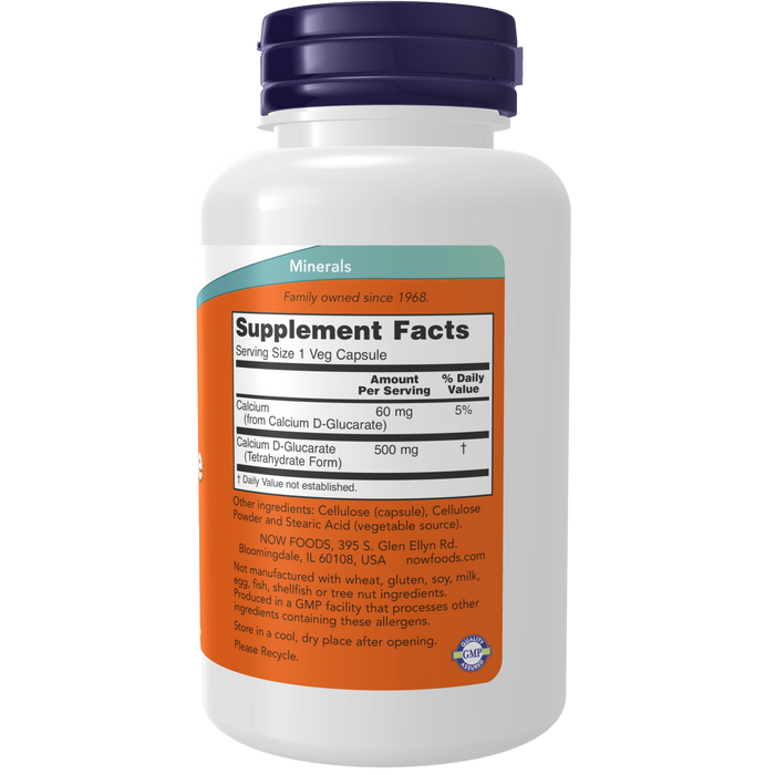 Now Foods Calcium D-Glucarate 500 mg - 90 Veg Capsules - Health As It Ought to Be