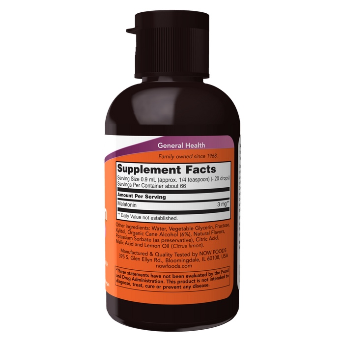 Now Foods Liquid Melatonin 3 mg - 2 fl oz. - Health As It Ought to Be