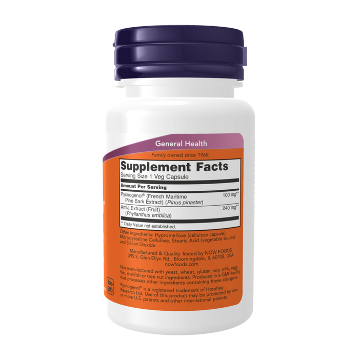 Now Foods Pycnogenol 100 mg - 60 Capsules - Health As It Ought to Be