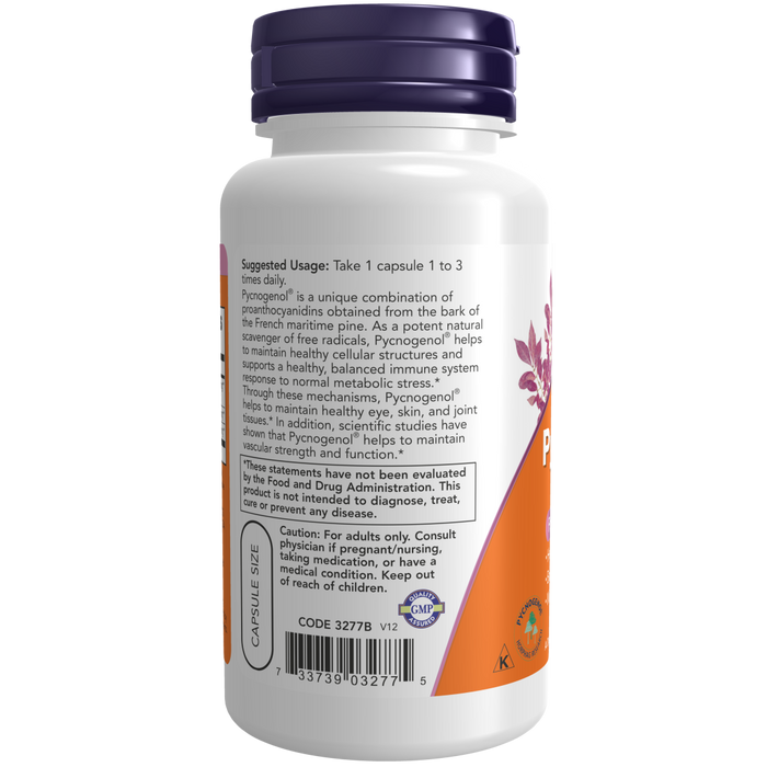Now Foods Pycnogenol® 60 mg - 50 Veg Capsules - Health As It Ought to Be