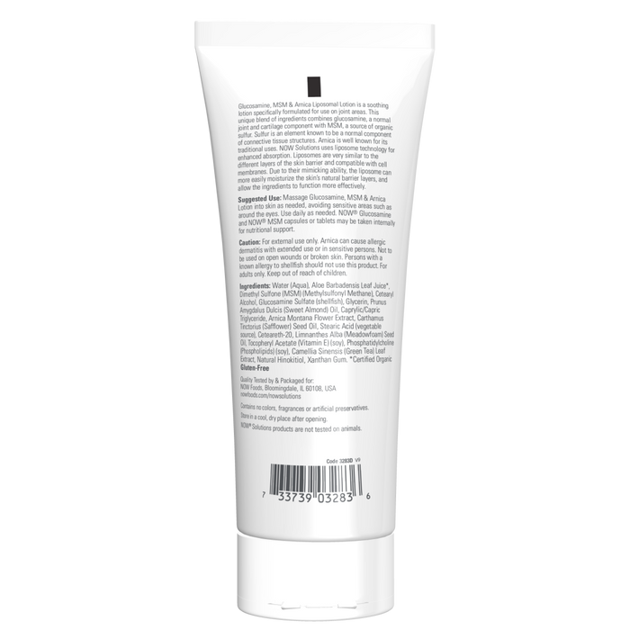 Now Foods Glucosamine, MSM & Arnica Liposome Lotion - 8 fl. oz. - Health As It Ought to Be