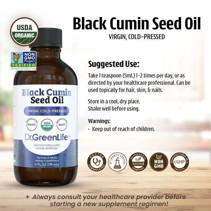 Dr. Green Life Black Cumin Seed Oil - 4 fl oz.