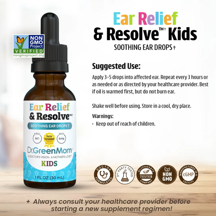 Dr. Green Mom Kids Ear Relief & Resolve - 1 oz. - Health As It Ought to Be