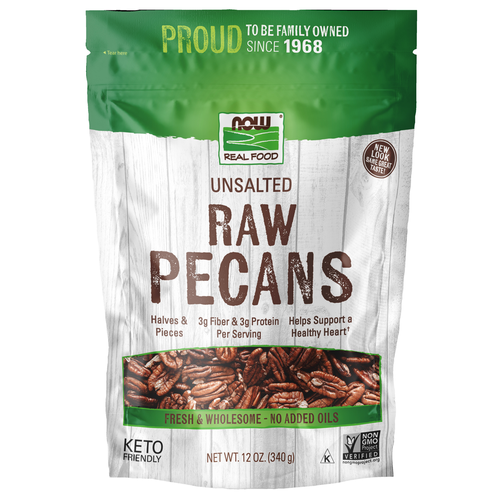 Now Foods Pecans Raw and Unsalted - 12oz PATIENT ONLY - Health As It Ought to Be