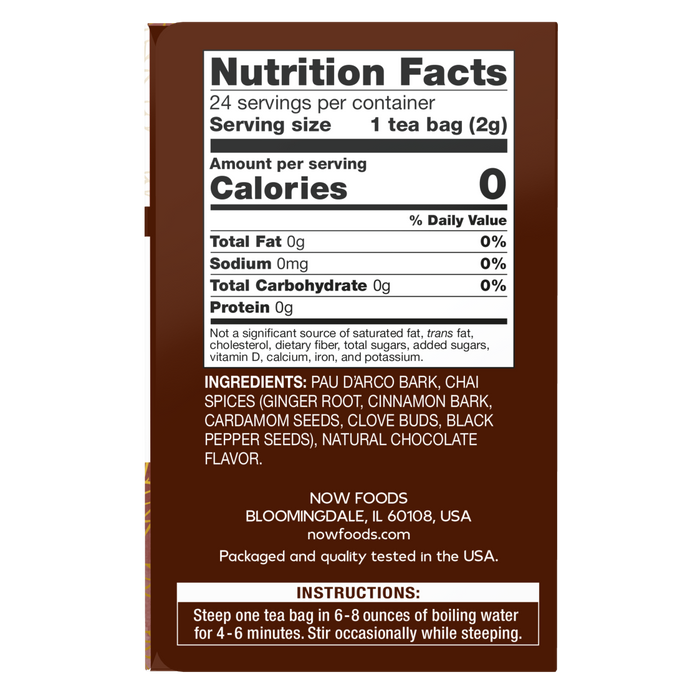 Now Foods Pau D'Arco Tea - 24 Tea Bags - Health As It Ought to Be