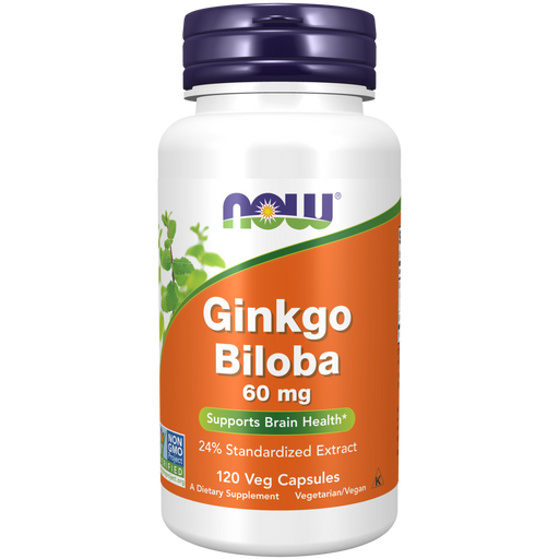 Now Foods Gingko Biloba 60 mg - 120 Capsules - Health As It Ought to Be