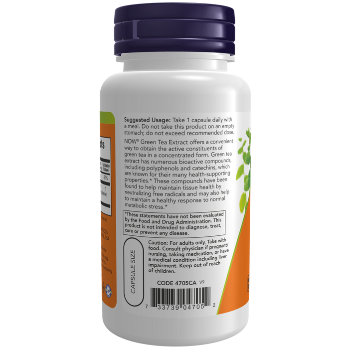 Now Foods Green Tea Extract 400 mg - 100 Veg Capsules - Health As It Ought to Be