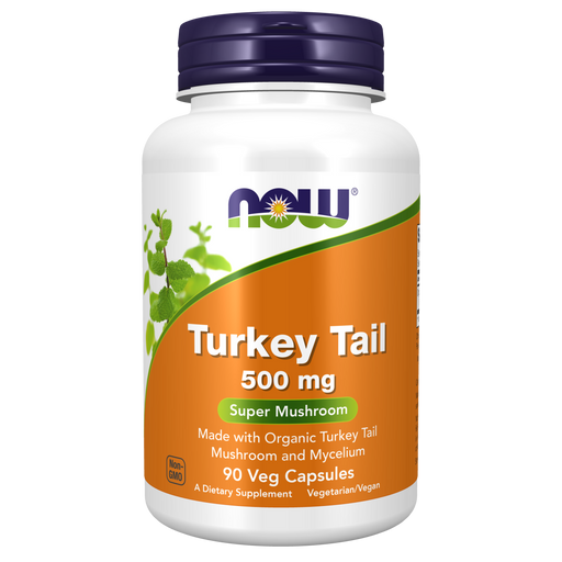 Now Foods Turkey Tail 500 mg Super Mushroom - 90 Veg Capsules - Health As It Ought to Be