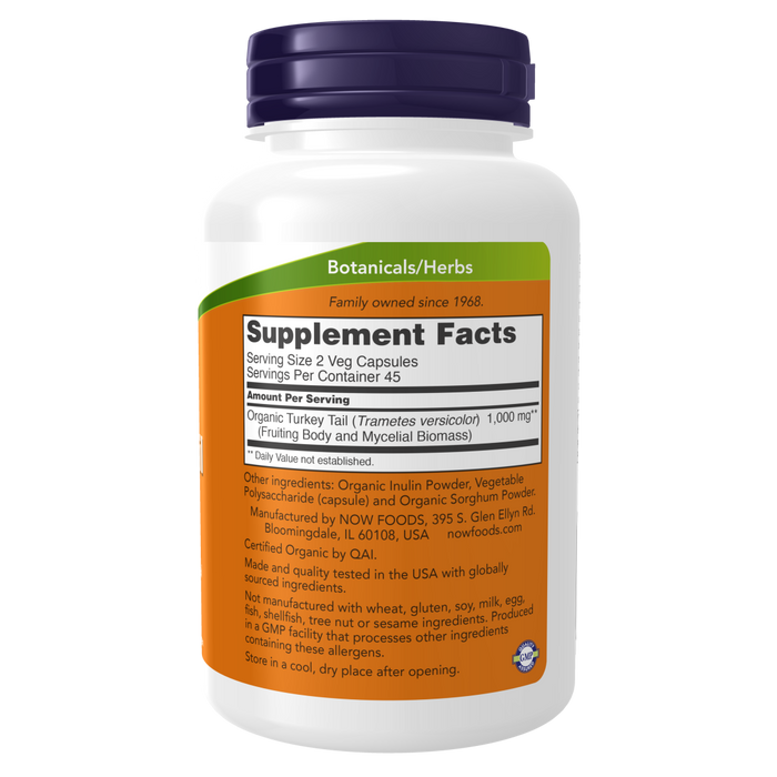 Now Foods Turkey Tail 500 mg Super Mushroom - 90 Veg Capsules - Health As It Ought to Be