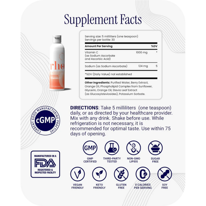 Rho Nutrition Liposomal Vitamin C - 5 fl oz. - Health As It Ought to Be