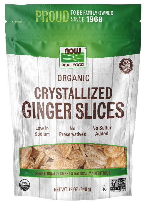 Now Foods Ginger Slices, Crystallized & Organic 12 oz. PATIENT ONLY - Health As It Ought to Be