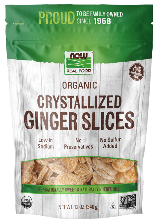 Now Foods Ginger Slices, Crystallized & Organic 12 oz. PATIENT ONLY - Health As It Ought to Be