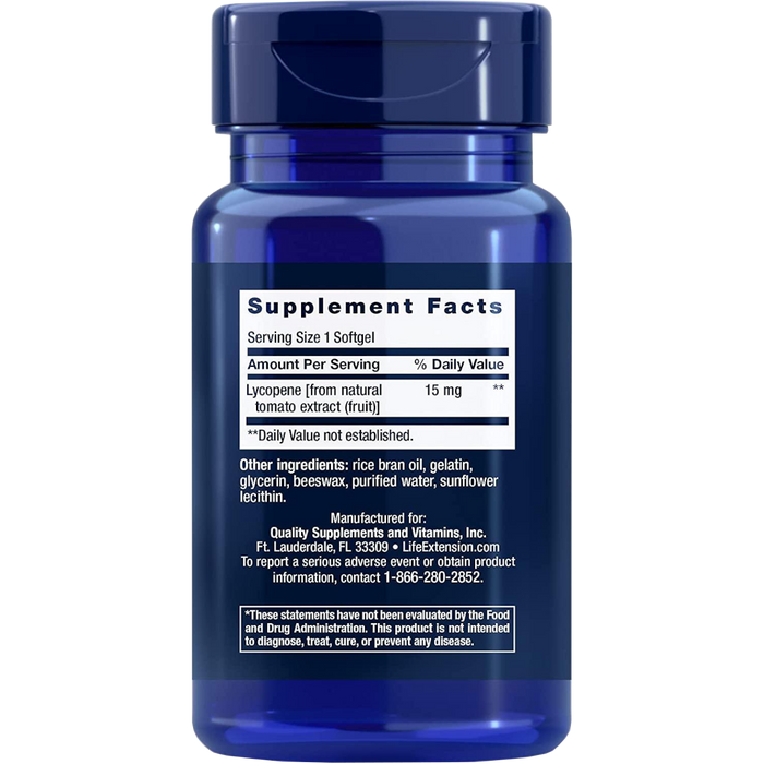 Life Extension Mega Lycopene 15 mg - 90 Softgels - Health As It Ought to Be