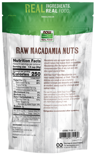 Now Foods Raw Macadamia Nuts Unsalted - 8 oz. PATIENT ONLY - Health As It Ought to Be