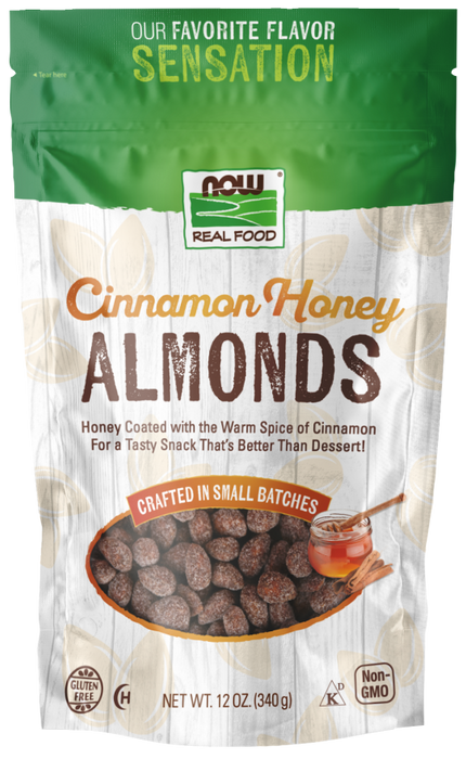 zzzDISCONTINUED Now Foods Almonds Cinnamon Honey 12oz PATIENT ONLY TEMPORARY POS ONLY - Health As It Ought to Be