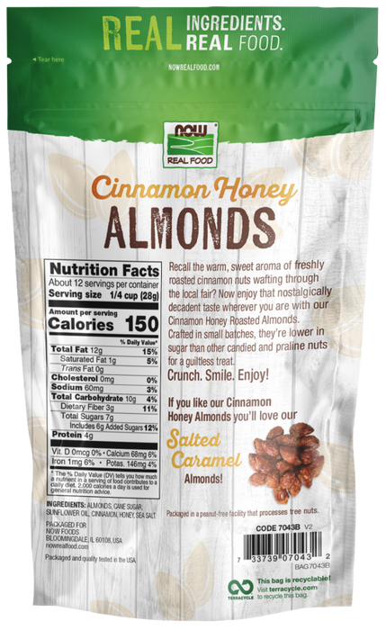 zzzDISCONTINUED Now Foods Almonds Cinnamon Honey 12oz PATIENT ONLY TEMPORARY POS ONLY - Health As It Ought to Be