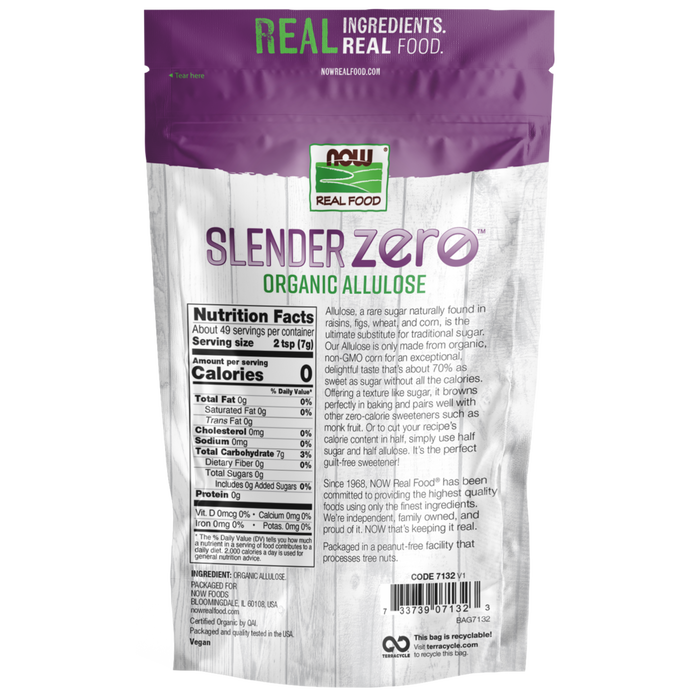 Now Foods Slender Zero™ Allulose, Organic Powder - 12 oz. - Health As It Ought to Be