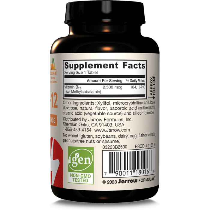 Jarrow Formulas Vegan Methyl B-12 2500mcg - 100 Chewable Tablets - Health As It Ought to Be