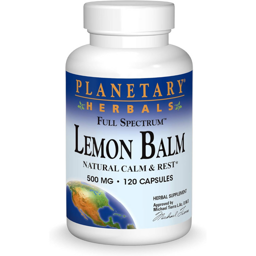 Planetary Herbals Lemon Balm Full Spectrum 500 mg - 120 Capsules - Health As It Ought to Be
