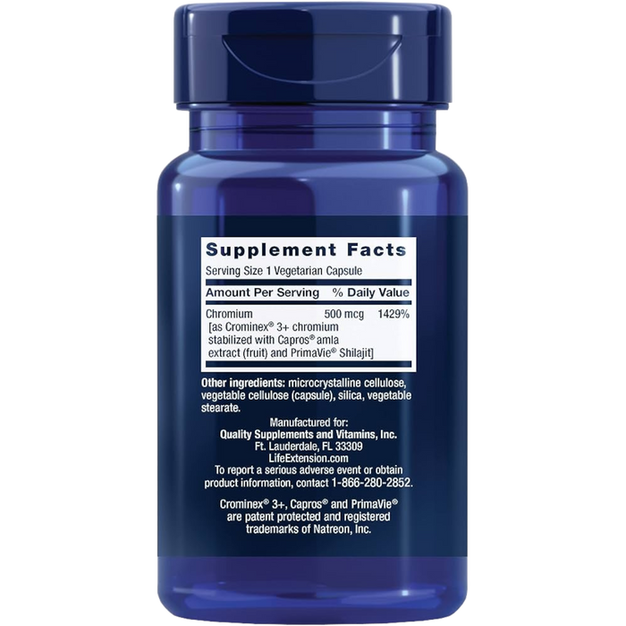 Life Extension Optimized Chromium with Crominex - 60 Vegetarian Capsules - Health As It Ought to Be