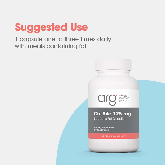 Allergy Research Group Ox Bile 125 mg - 180 Vegicaps