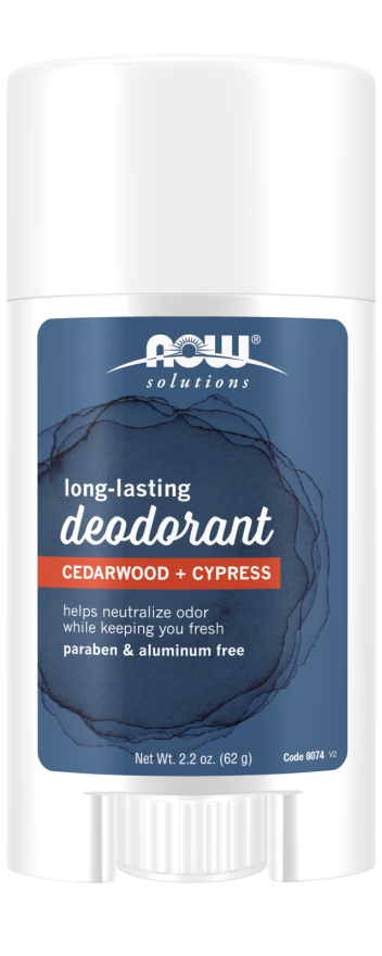 Now Foods Long-Lasting Deodorant Stick, Cedarwood + Cypress - 2.2 oz. PATIENT ONLY TEMPORARY POS ONLY - Health As It Ought to Be