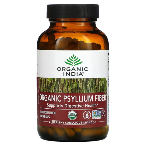 Organic India Psyllium Fiber - 180 Vegetarian Capsules - Health As It Ought to Be