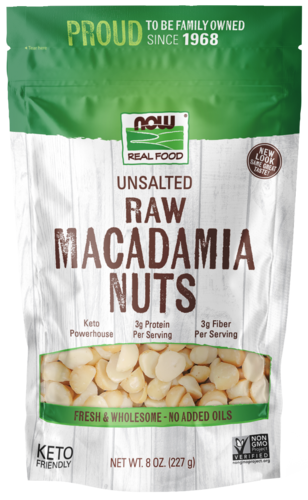 Now Foods Raw Macadamia Nuts Unsalted - 8 oz. PATIENT ONLY - Health As It Ought to Be
