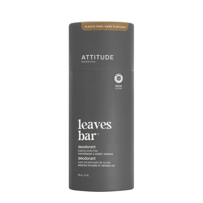Attitude Leaves Bar Deodorant, Peppermint and Sweet Orange PATIENT ONLY - Health As It Ought to Be