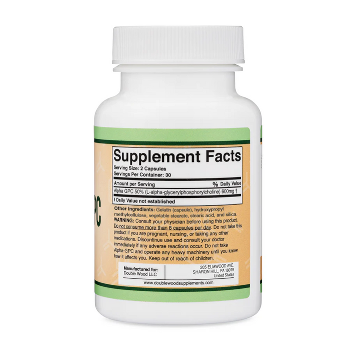 Double Wood Supplements Alpha GPC - 60 Capsules - Health As It Ought to Be