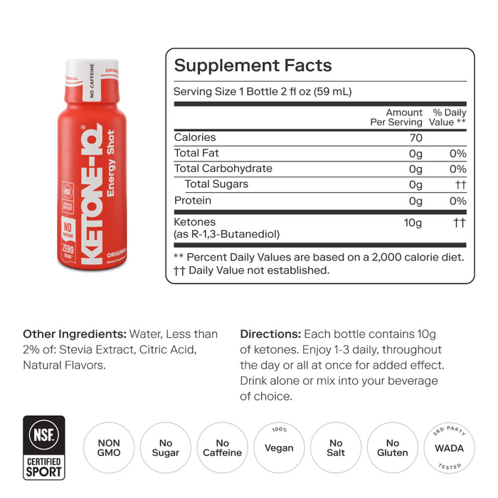 Ketone-IQ Energy Shot Caffeine Free - Health As It Ought to Be