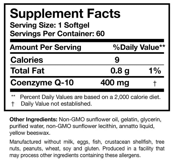 Researched Nutritionals CoQ10 Power - 60 Softgels - Health As It Ought to Be
