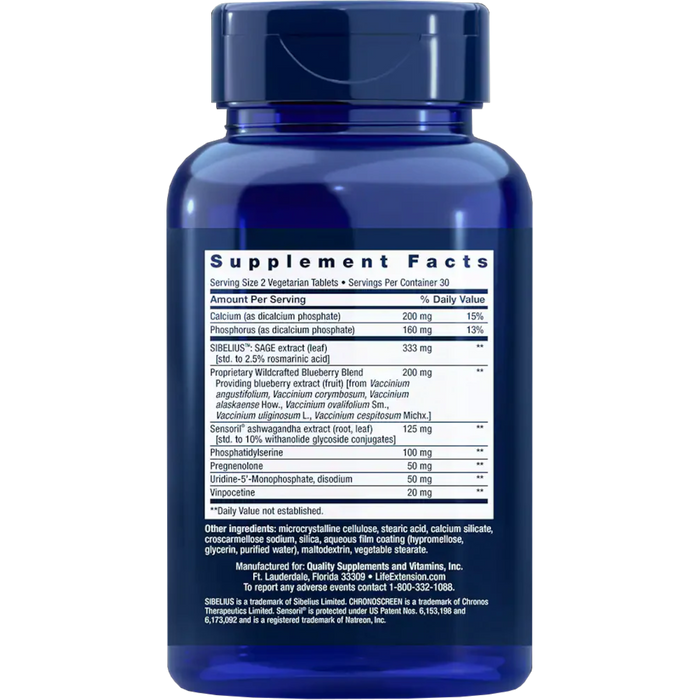 Life Extension Cognitex Elite - 60 Vegetarian Tablets - Health As It Ought to Be