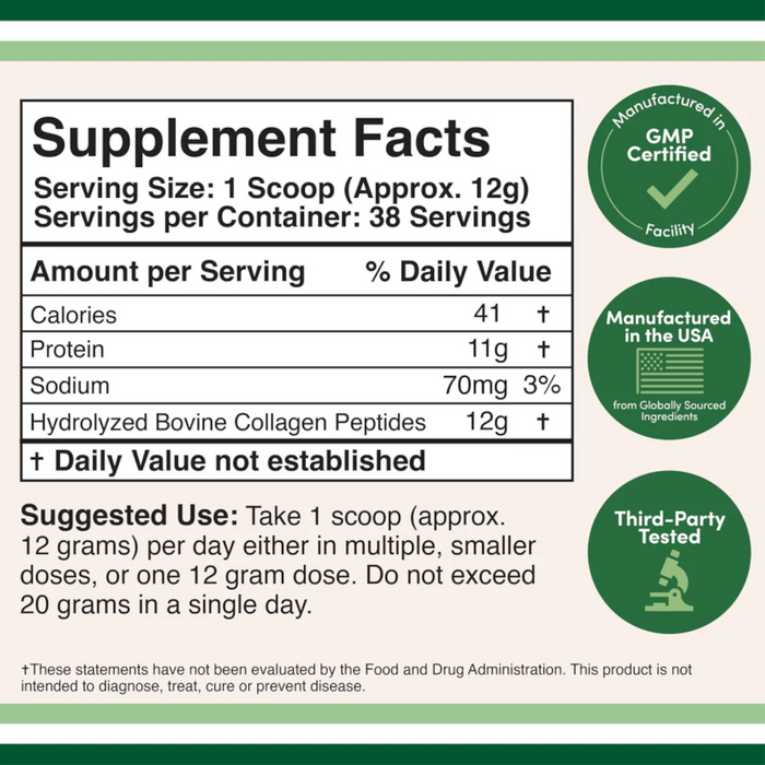 Double Wood Supplements Collagen Peptides - 16 oz. - Health As It Ought to Be