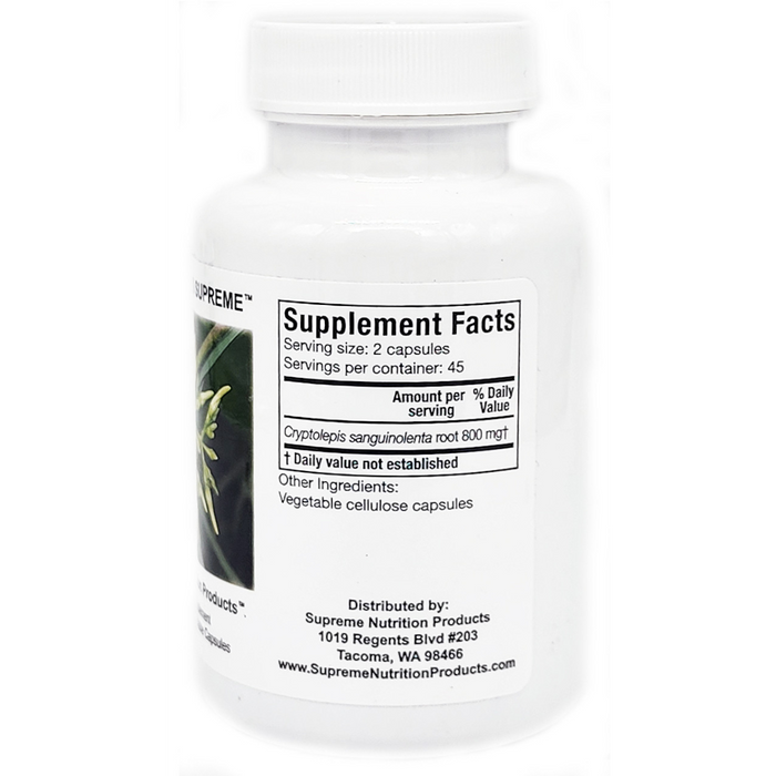 Supreme Nutrition Cryptolepis Supreme 800 mg - 90 Capsules - Health As It Ought to Be