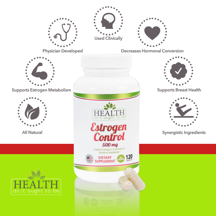 HAIOTB Estrogen Control 500mg - 120 Capsules - Health As It Ought to Be