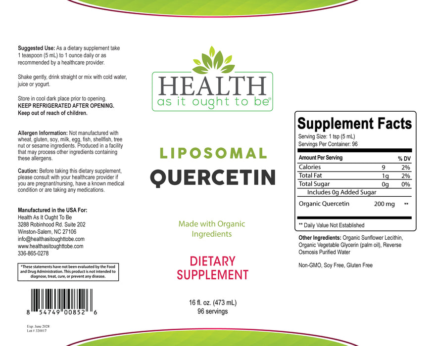 HAIOTB Liposomal Quercetin - 16 oz.