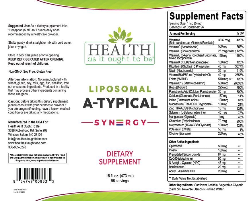 HAIOTB Liposomal A-Typical Syn3rgy - 16 oz.