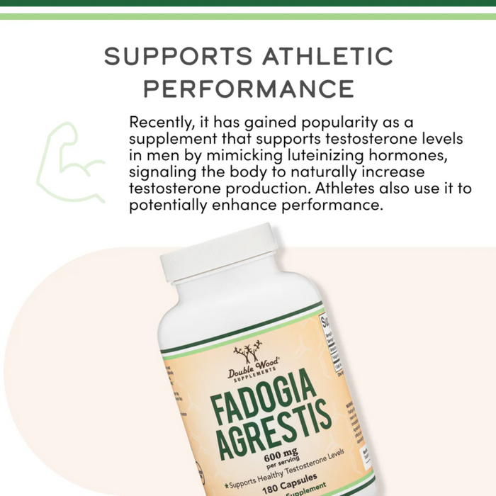 Double Wood Supplements Fadogia Agrestis 600 mg - 180 Capsules