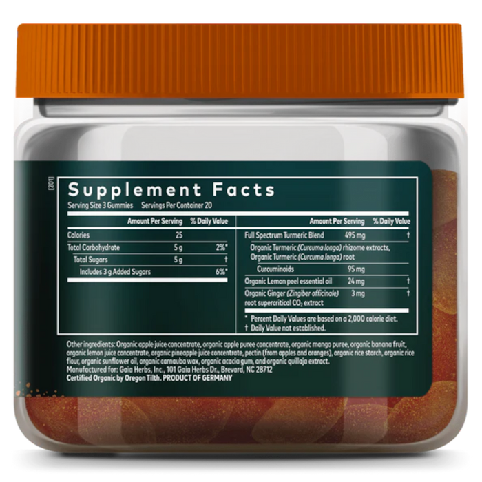 Gaia Herbs Turmeric Supreme Gummies (Lemon Ginger) - 60 Count
