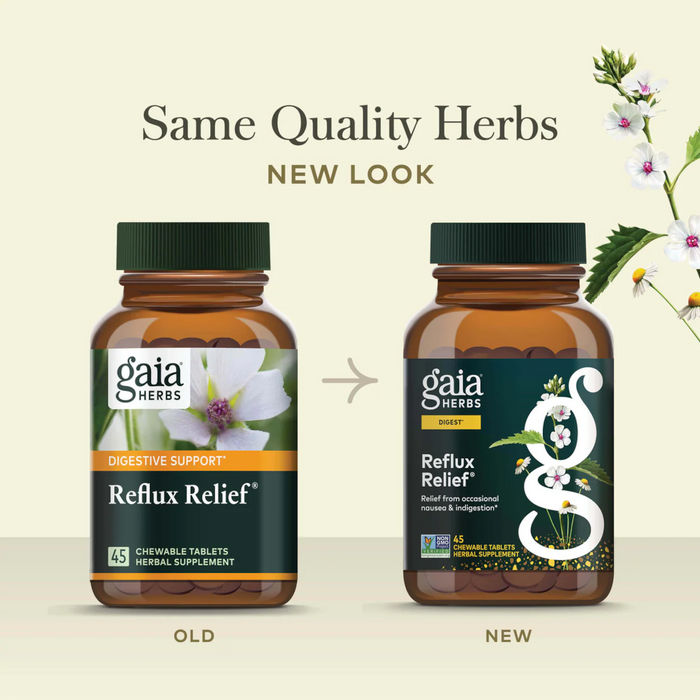 Gaia Herbs Reflux Relief®- 45 Chewable Tablets