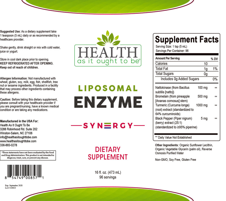 HAIOTB Liposomal Enzyme Syn3rgy - 16 oz.