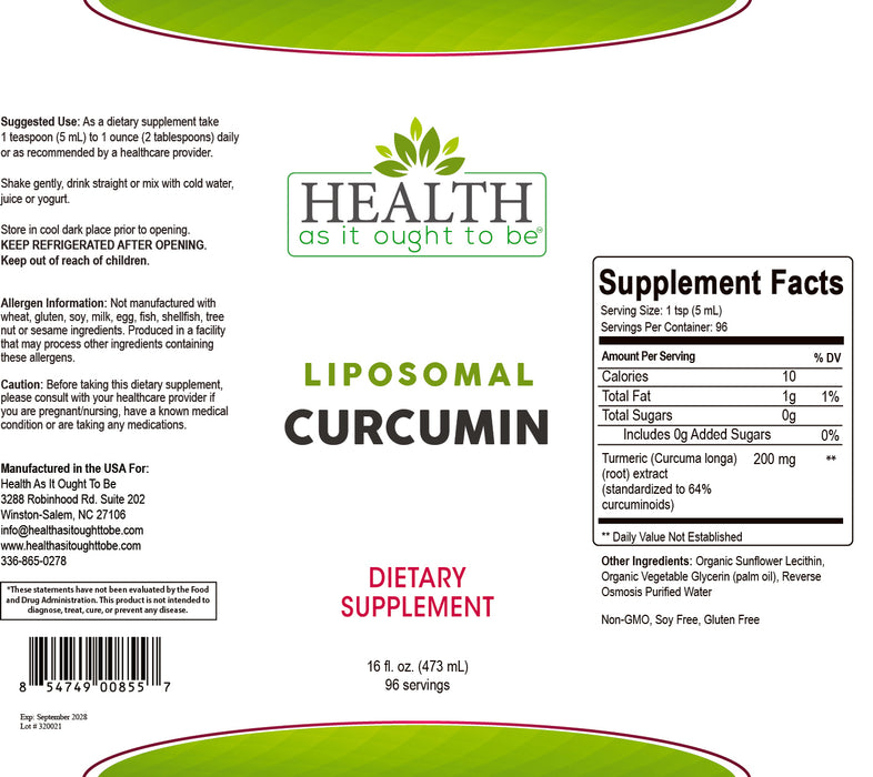 HAIOTB Liposomal Curcumin - 16 oz.