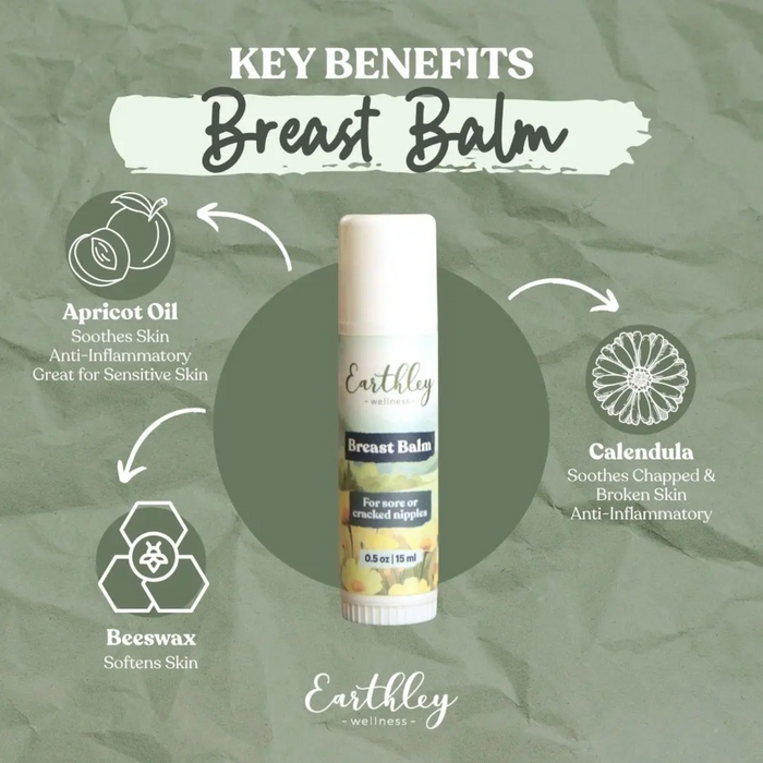 Earthley Breast Balm Herbal Salve - 0.5 oz Stick