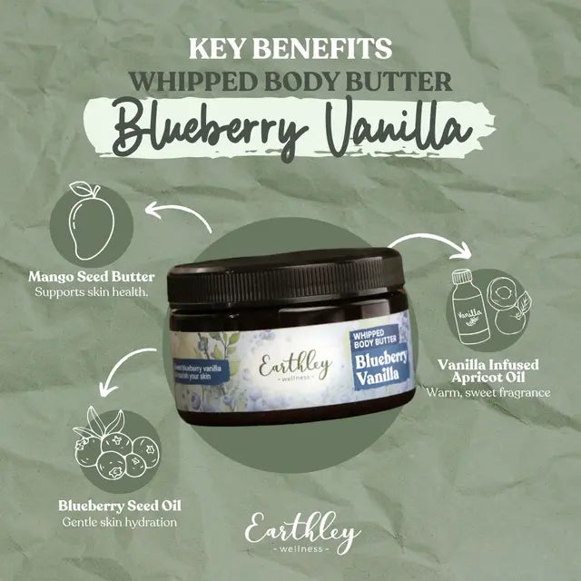 Earthley Whipped Body Butter Blueberry Vanilla - 4 oz.