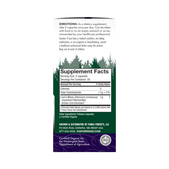 Host Defense Lion's Mane - 60 Capsules - Health As It Ought to Be